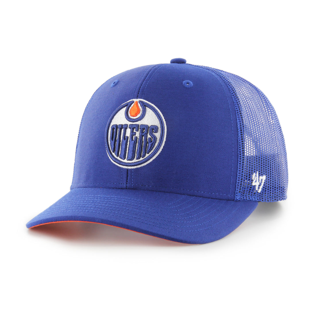 Edmonton Oilers '47 Royal Mesh Trucker Snapback Hat