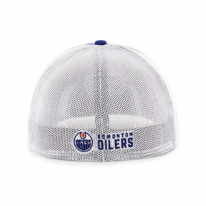 Edmonton Oilers '47 Royal & White Trophy Flex Mesh Trucker Hat