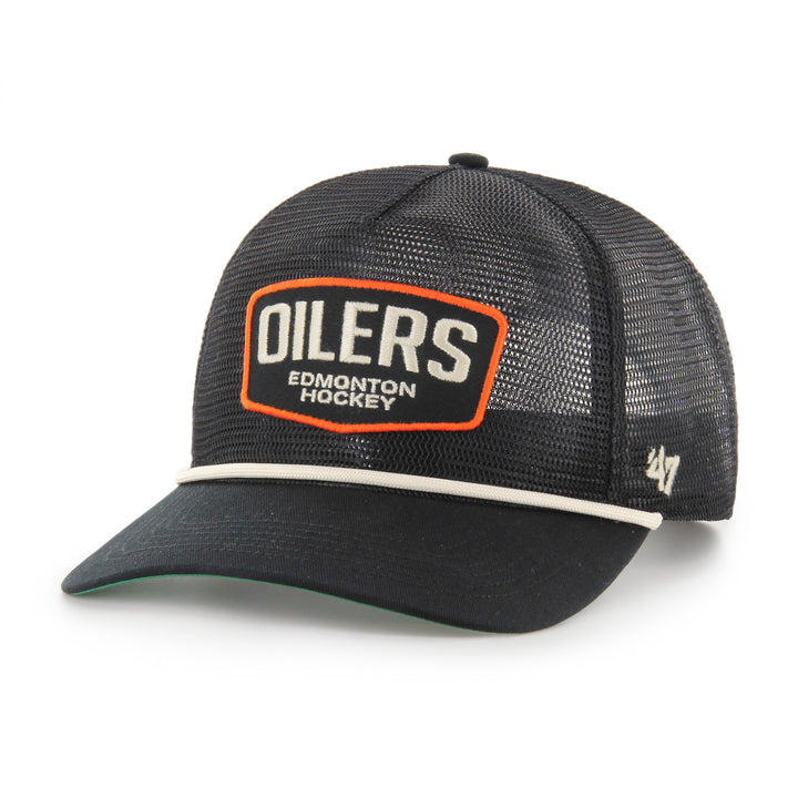 Edmonton Oilers '47 Screener Black Hitch RF Snapback Hat