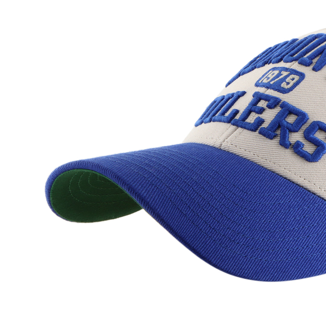Edmonton Oilers '47 Tan & Blue Broke Line MVP Adjustable Hat
