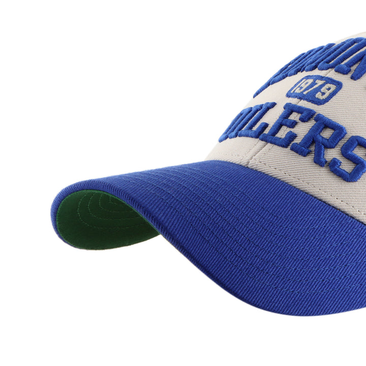 Edmonton Oilers '47 Tan & Blue Broke Line MVP Adjustable Hat