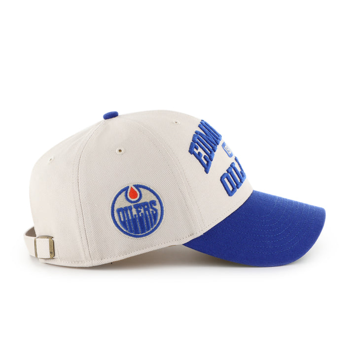 Edmonton Oilers '47 Tan & Blue Broke Line MVP Adjustable Hat