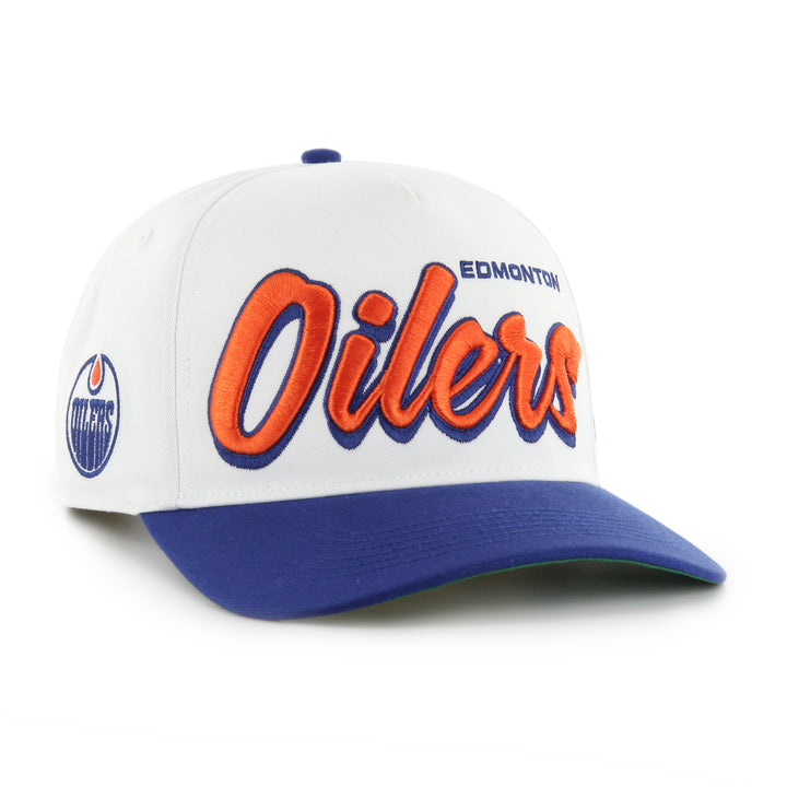 Edmonton Oilers '47 White Drop Shadow Hitch Snapback Hat