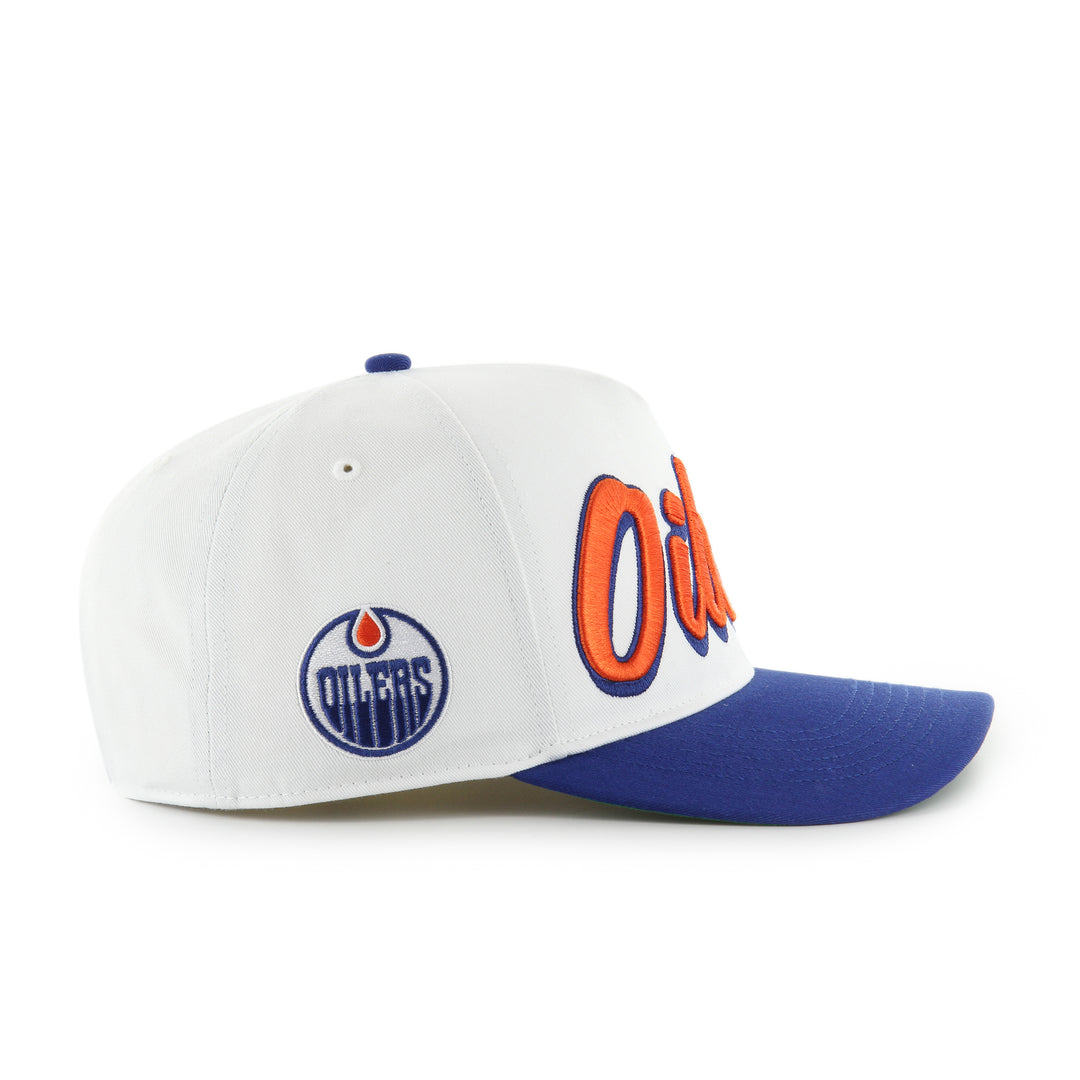 Edmonton Oilers '47 White Drop Shadow Hitch Snapback Hat