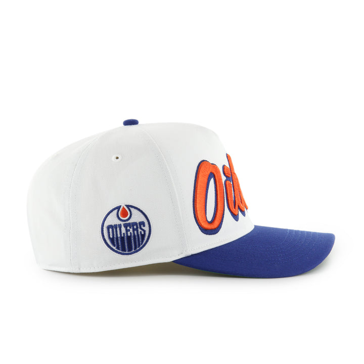 Edmonton Oilers '47 White Drop Shadow Hitch Snapback Hat