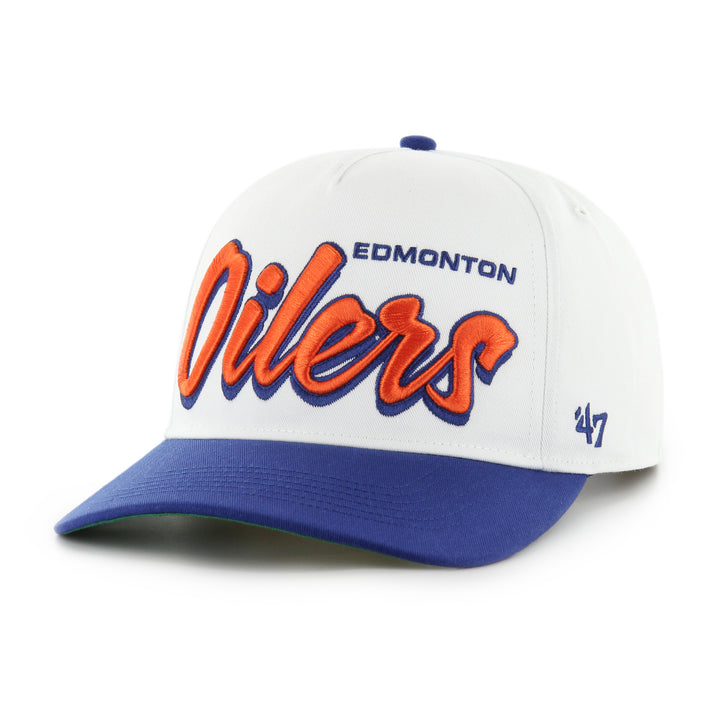 Edmonton Oilers '47 White Drop Shadow Hitch Snapback Hat