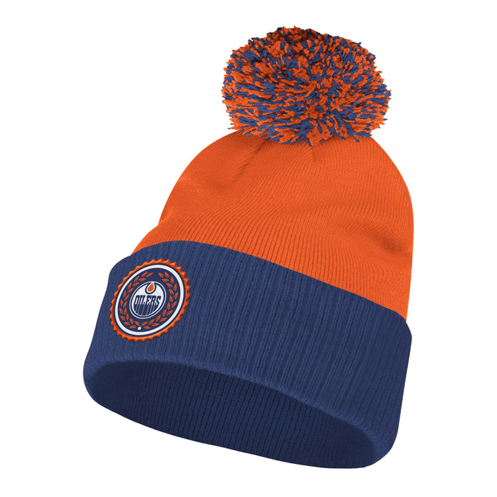 Edmonton Oilers adidas Orange 2-Tone Cuffed Knit Toque w/Pom