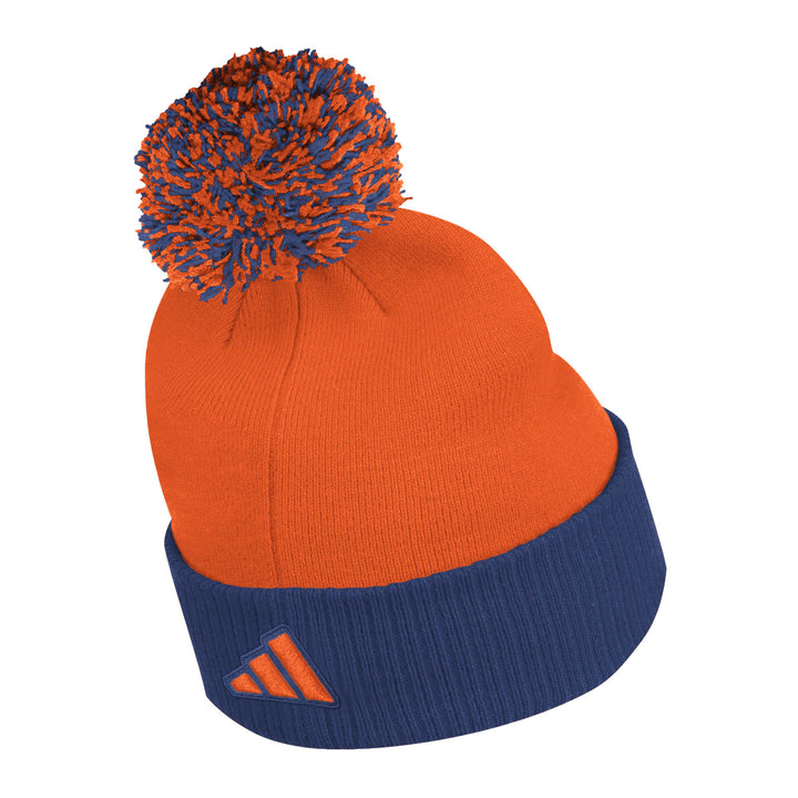 Edmonton Oilers adidas Orange 2-Tone Cuffed Knit Toque w/Pom