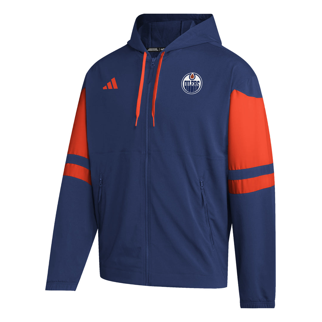 Edmonton Oilers adidas Blue Full-Zip Hooded Training Jacket