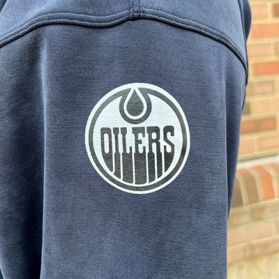 Edmonton Oilers Women's lululemon Perfectly Oversized Cropped Crew Black Sweatshirt