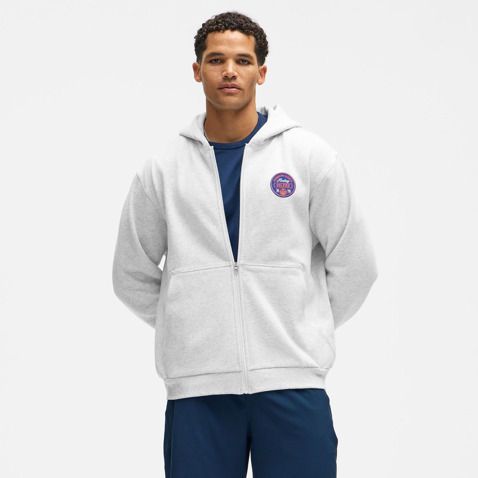 Edmonton Oilers lululemon Steady State Full-Zip Grey Hoodie