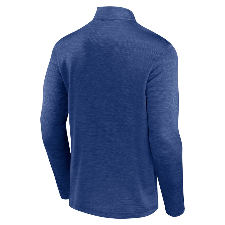 Edmonton Oilers Fanatics Blue Long Sleeve Half-Zip Mock Neck Shirt