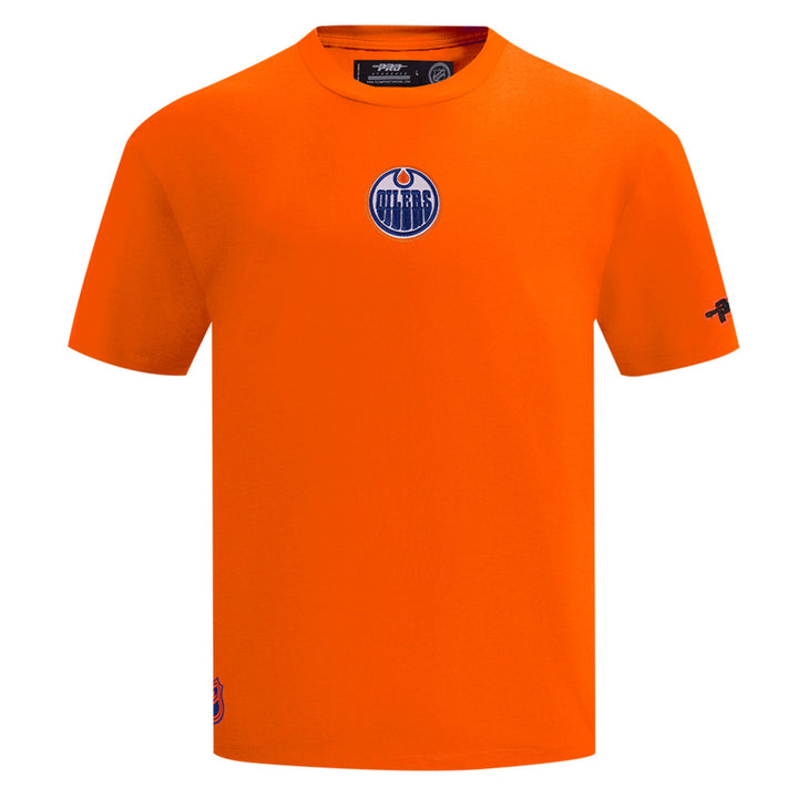 Edmonton Oilers Pro Standard Classic Icon Orange Drop Shoulder T-Shirt