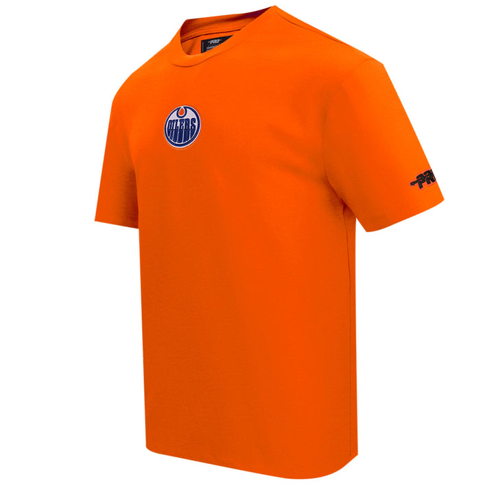 Edmonton Oilers Pro Standard Classic Icon Orange Drop Shoulder T-Shirt