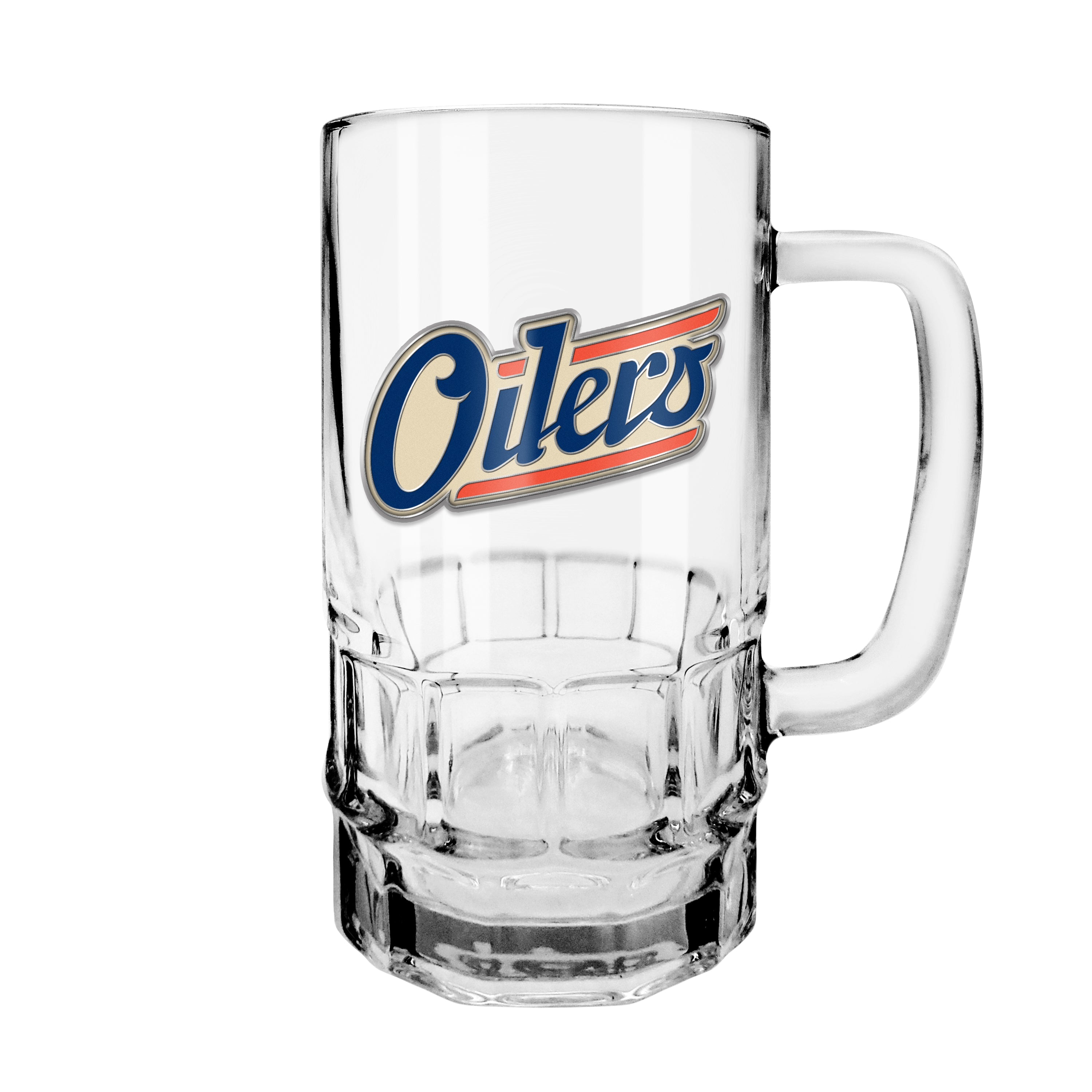 Edmonton Oilers 18 oz Alternate Logo Medallion Beer Stein Glass Mug ...