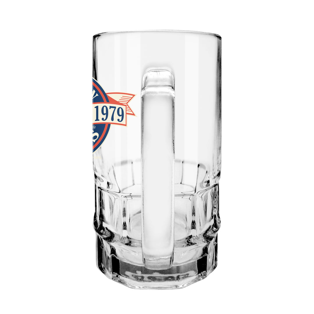 Edmonton Oilers 18 oz Banner Logo Beer Stein Glass Mug