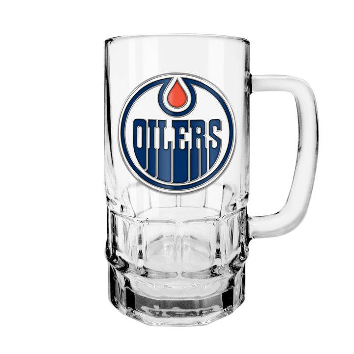 Edmonton Oilers 18 oz Medallion Beer Stein Glass Mug