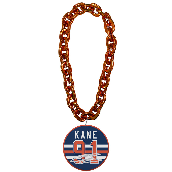 Evander Kane Edmonton Oilers Orange Name & Number Fan Chain Necklace