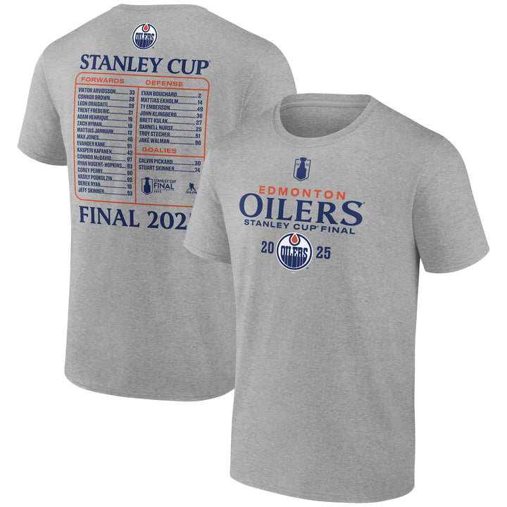 Edmonton Oilers 2025 Stanley Cup Playoffs Fanatics Stanley Cup Final Roster T-Shirt