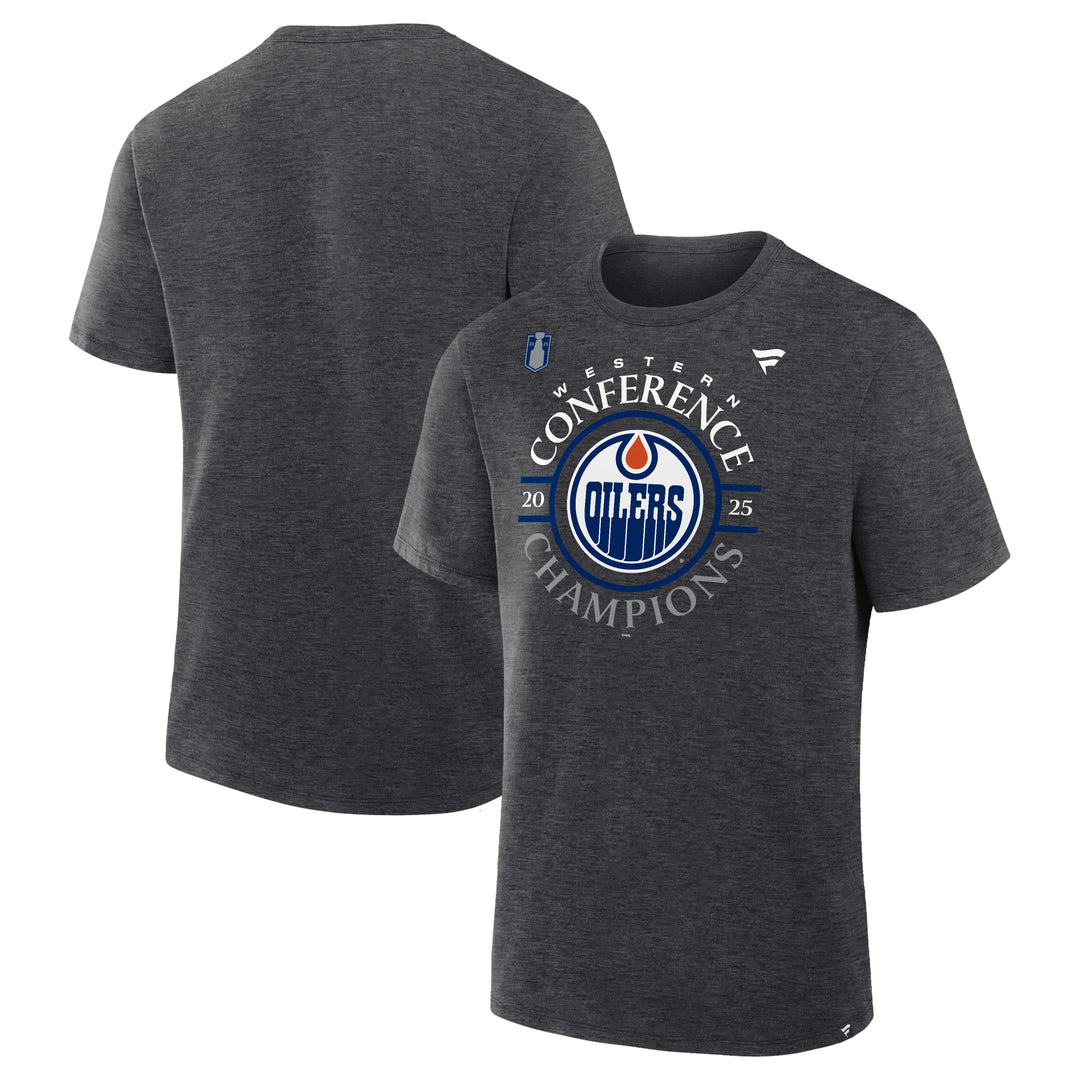 Edmonton Oilers 2025 Stanley Cup Playoffs Fanatics Western Conference Champs Locker Room T-Shirt