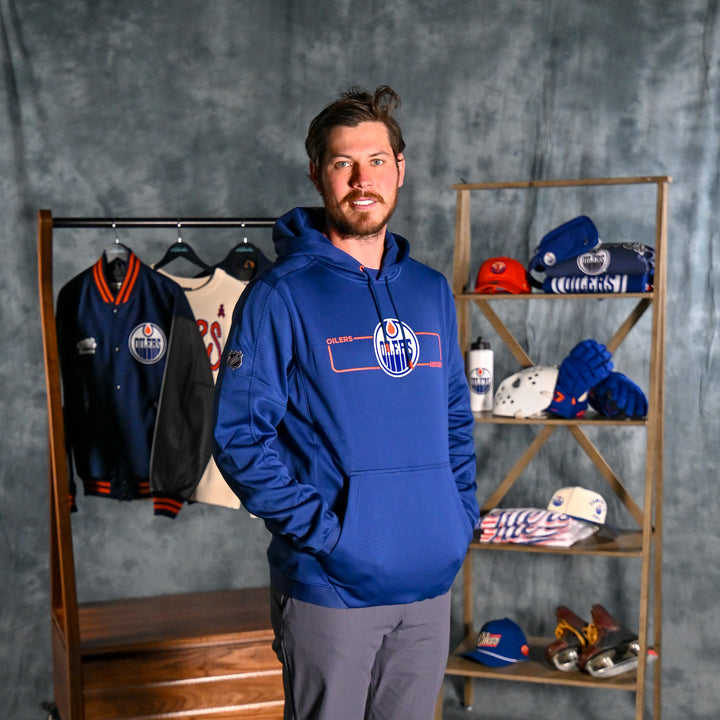 Edmonton Oilers 2026-27 Fanatics Authentic Pro Pullover Blue Rink Side Hoodie