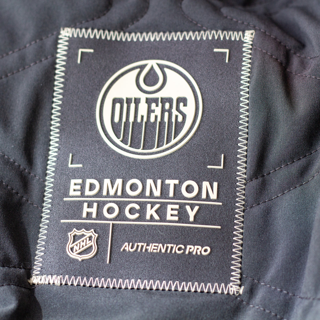 Edmonton Oilers 2026-27 Fanatics Authentic Pro Road Grey Full-Zip Bomber Jacket