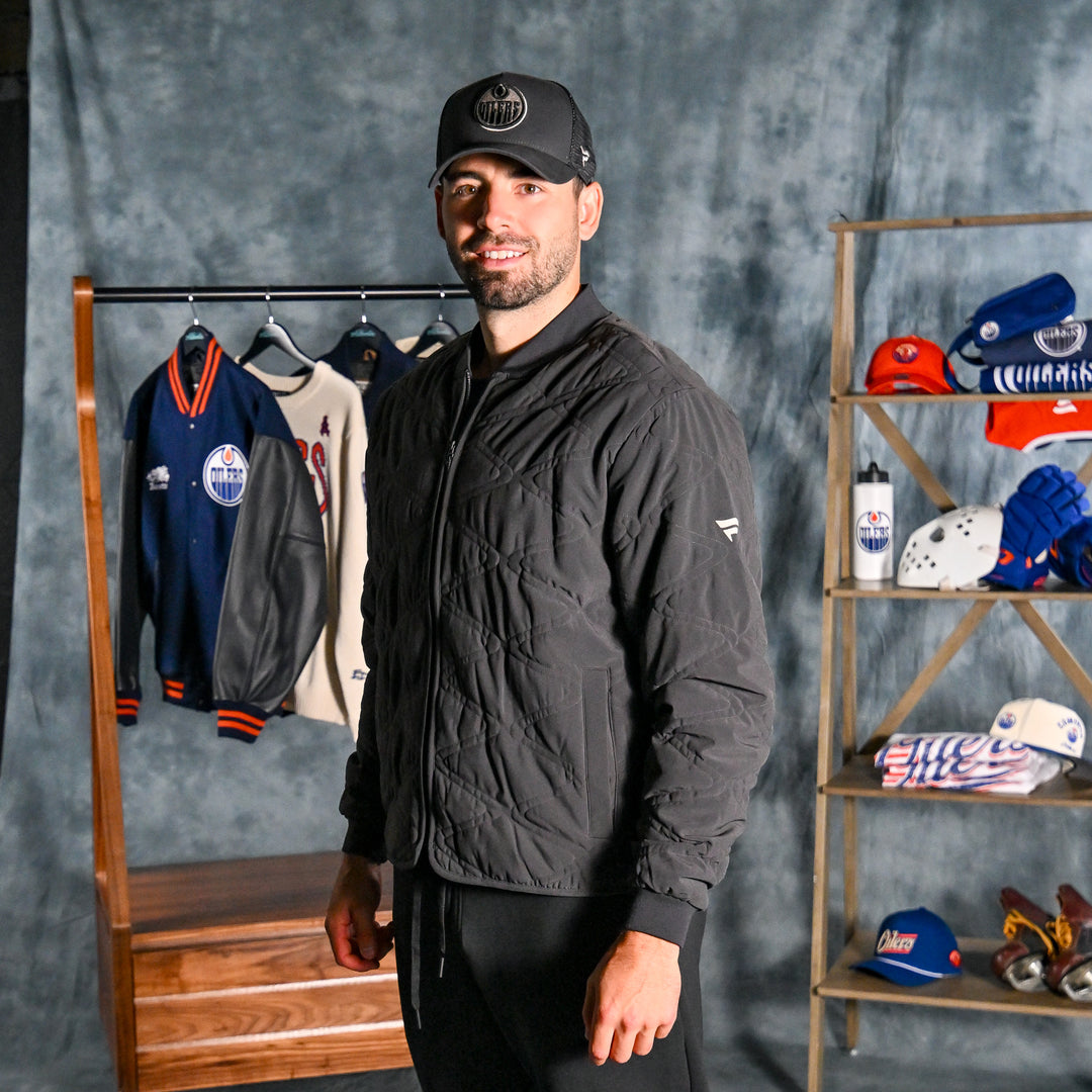 Edmonton Oilers 2026-27 Fanatics Authentic Pro Road Grey Full-Zip Bomber Jacket