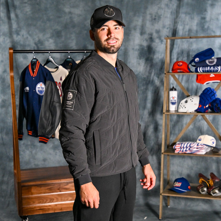 Edmonton Oilers 2026-27 Fanatics Authentic Pro Road Grey Full-Zip Bomber Jacket