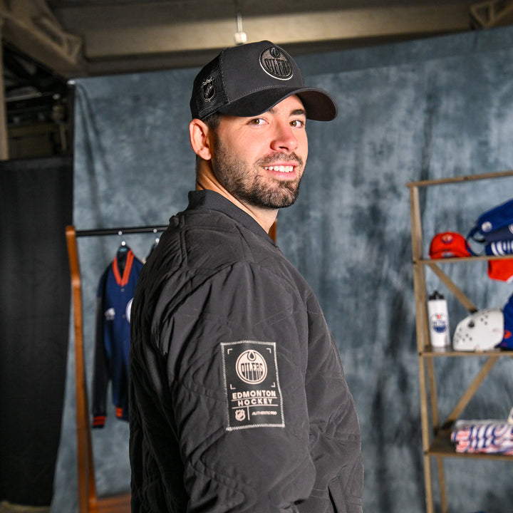 Edmonton Oilers 2026-27 Fanatics Authentic Pro Road Grey Full-Zip Bomber Jacket