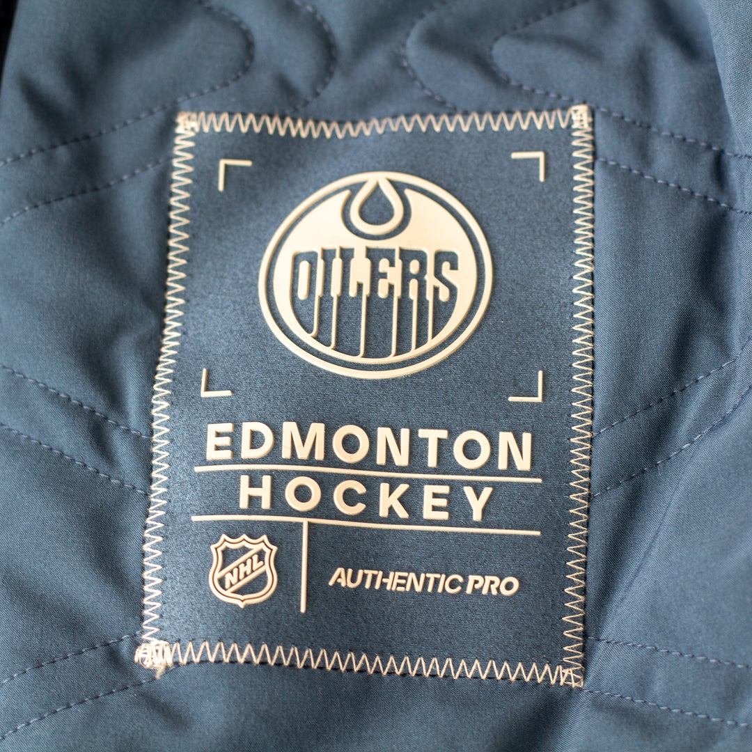 Edmonton Oilers 2026-27 Fanatics Authentic Pro Road Navy Full-Zip Bomber Jacket