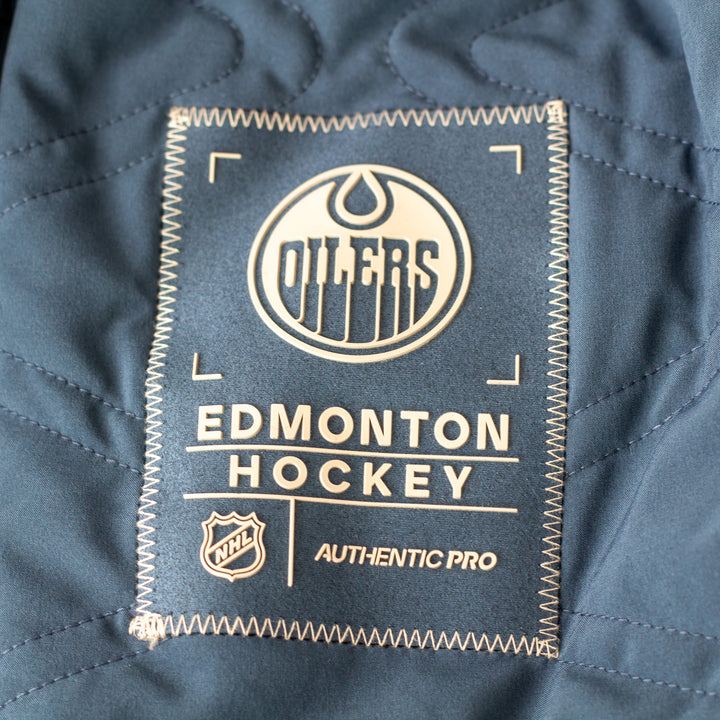 Edmonton Oilers 2026-27 Fanatics Authentic Pro Road Navy Full-Zip Bomber Jacket