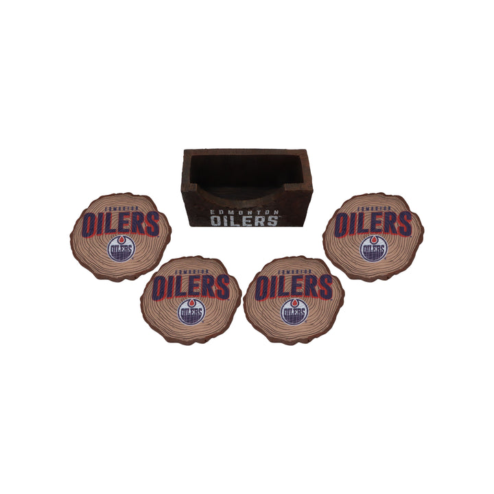 Edmonton Oilers 4-Pack Log Coaster Set