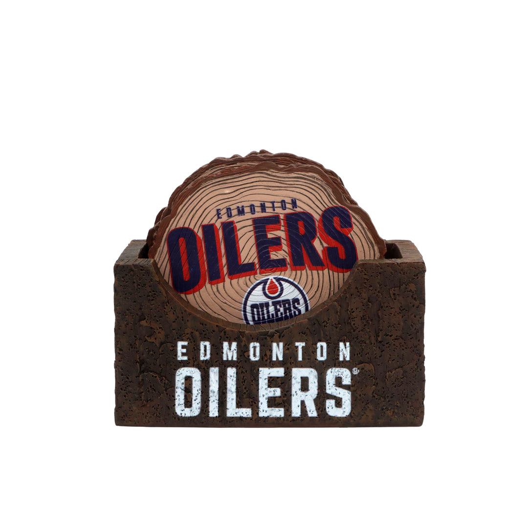 Edmonton Oilers 4-Pack Log Coaster Set