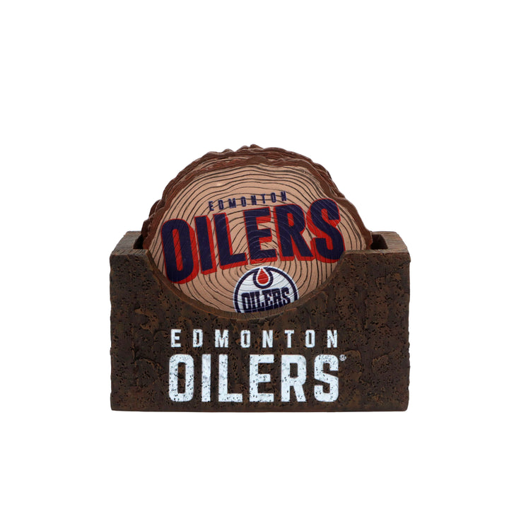Edmonton Oilers 4-Pack Log Coaster Set