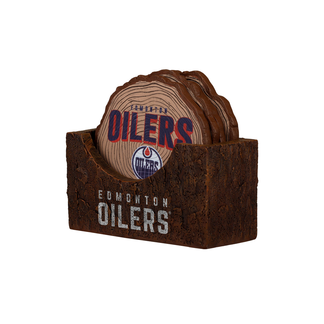 Edmonton Oilers 4-Pack Log Coaster Set