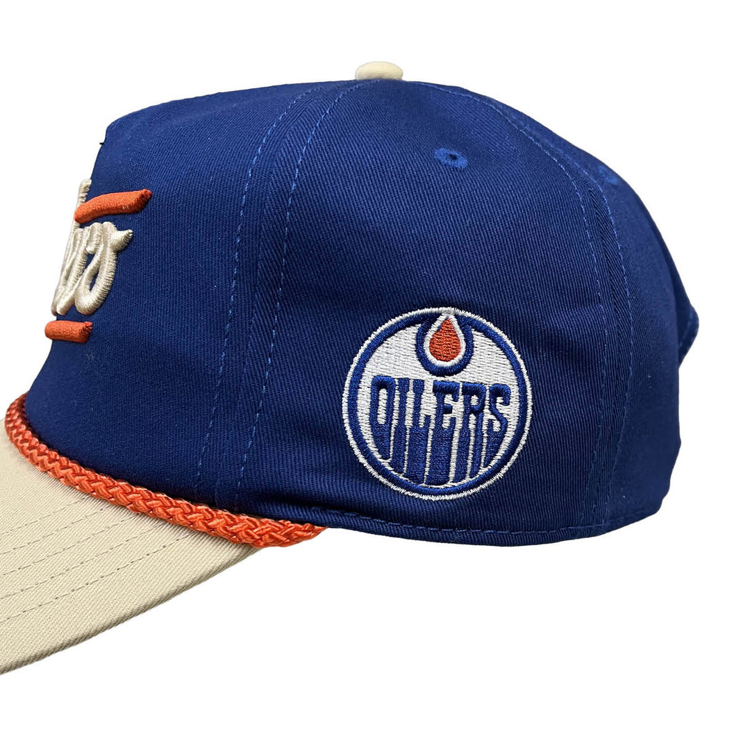 Edmonton Oilers American Needle Blue & Cream Alternate Logo Roscoe Snapback Hat