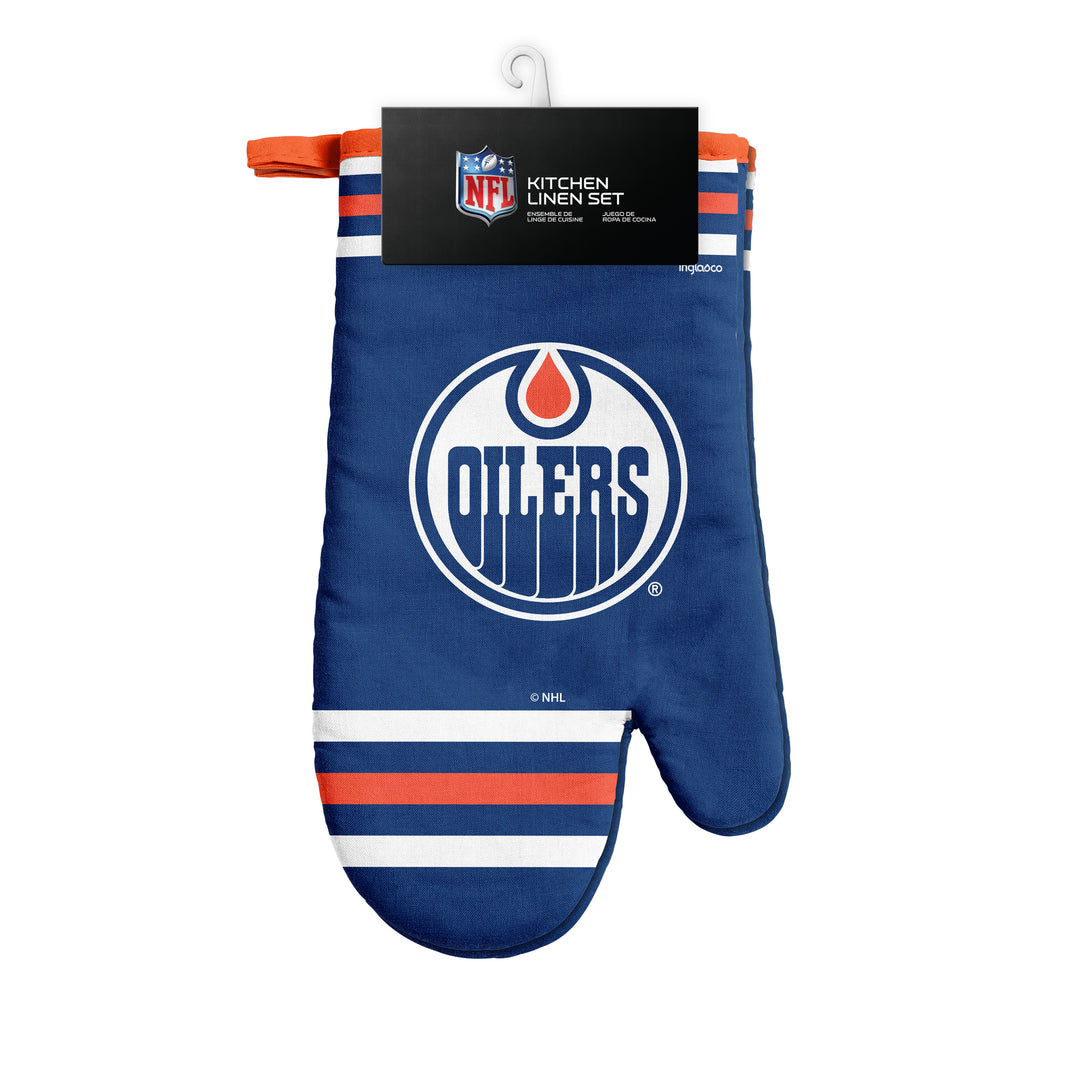 Edmonton Oilers Blue 2-Piece Home Logo Oven Mitt Set