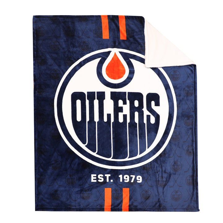 Edmonton Oilers Blue Home Logo 50" x 60" Throw Blanket