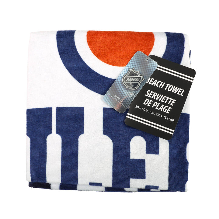 Edmonton Oilers Blue & White Home Logo 30" x 60" Beach Towel