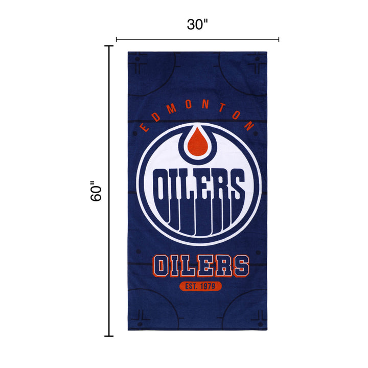 Edmonton Oilers Blue & White Home Logo 30" x 60" Beach Towel