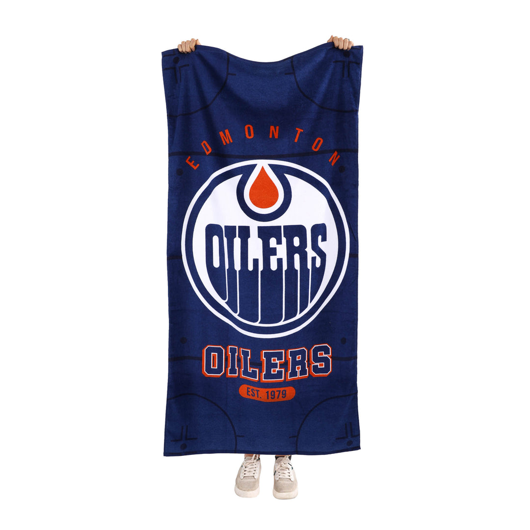 Edmonton Oilers Blue & White Home Logo 30" x 60" Beach Towel