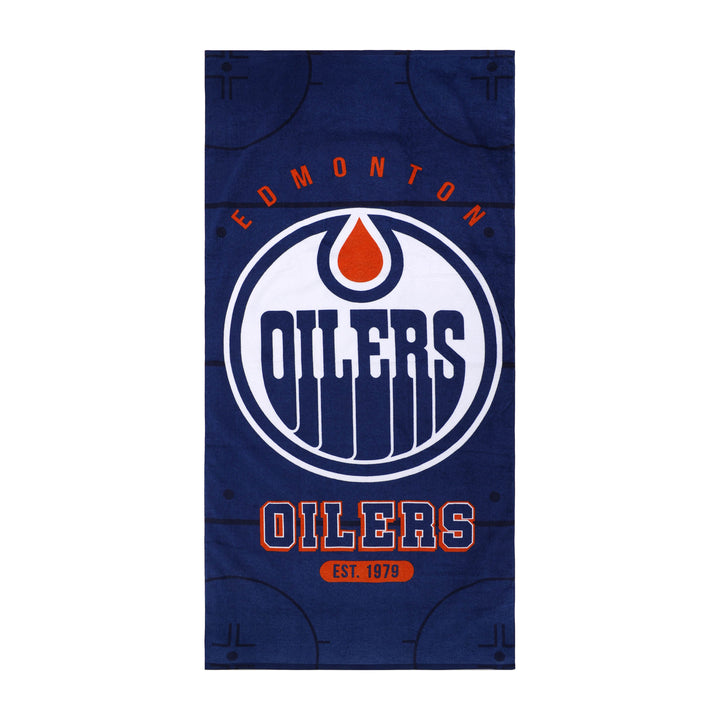 Edmonton Oilers Blue & White Home Logo 30" x 60" Beach Towel
