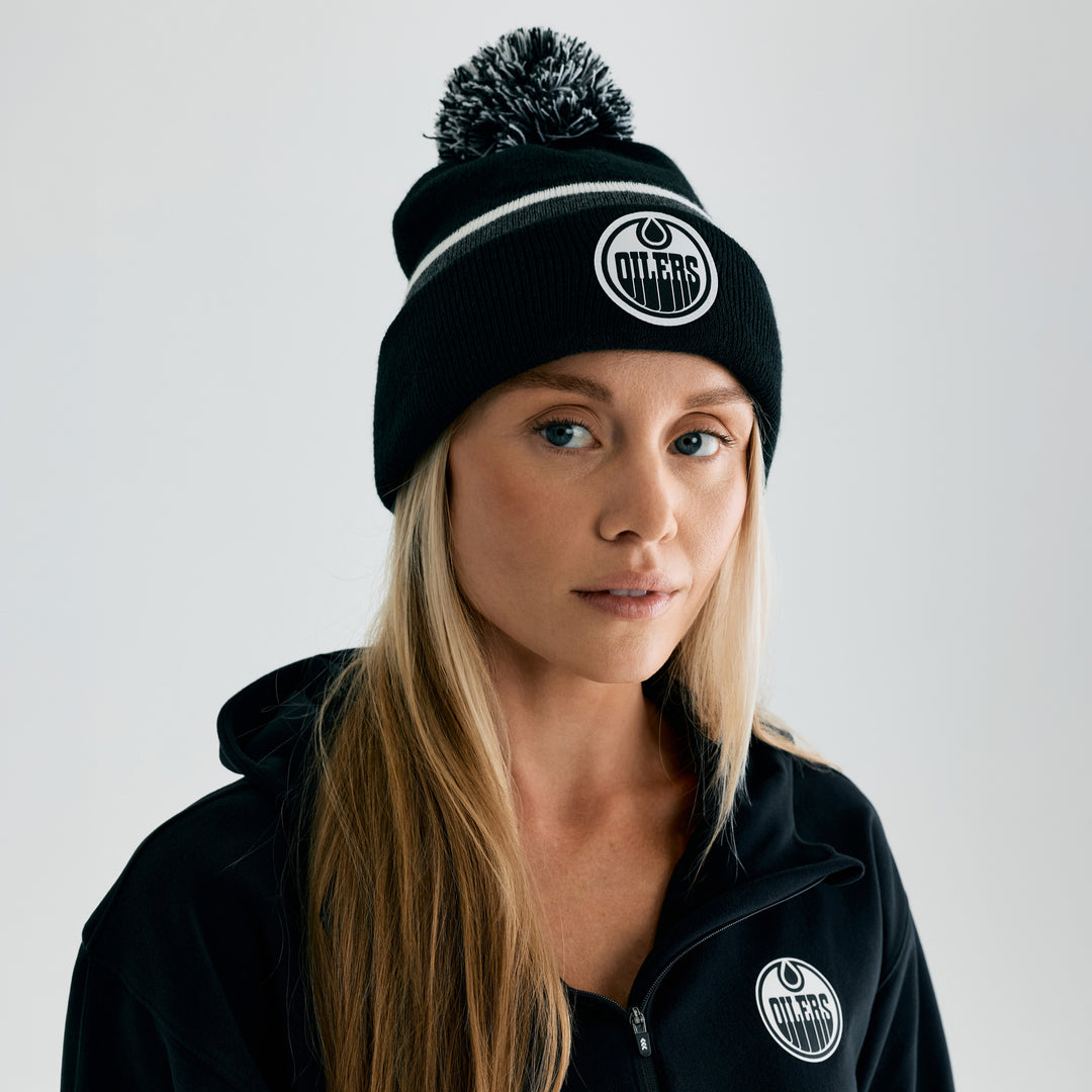 Edmonton Oilers Bomber Black Base Knit Toque