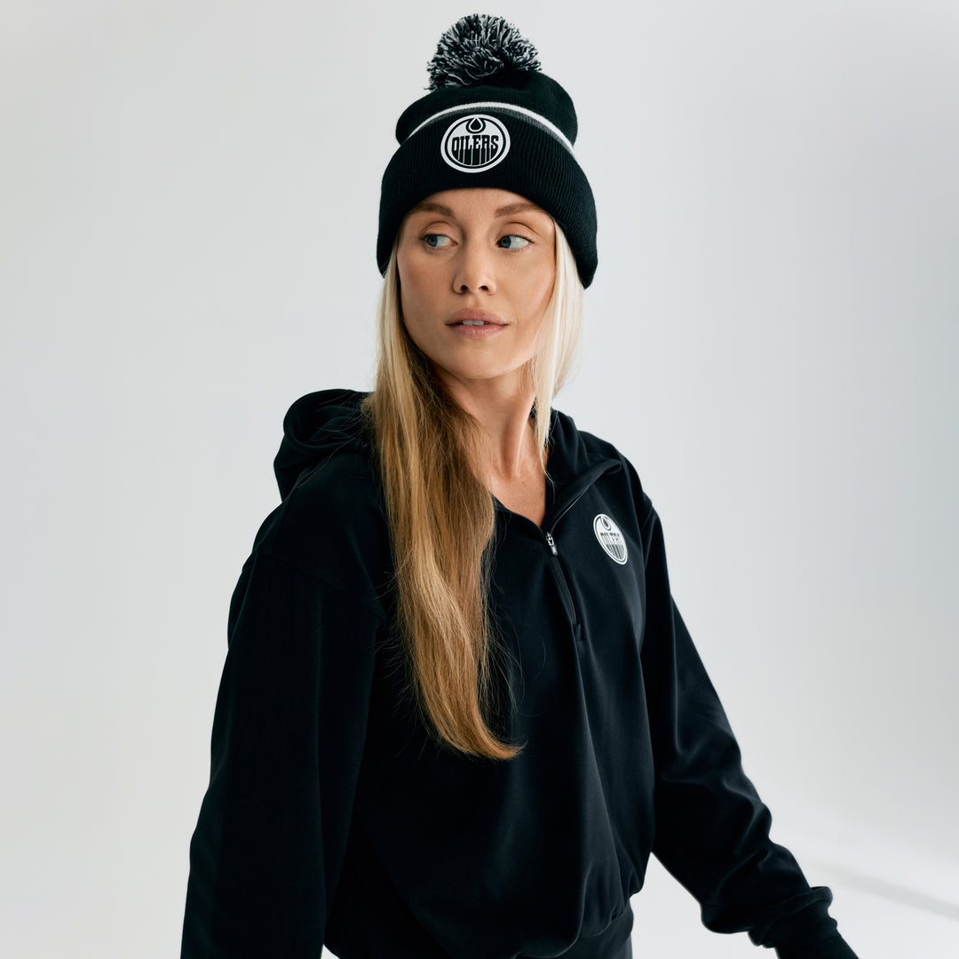 Edmonton Oilers Bomber Black Base Knit Toque