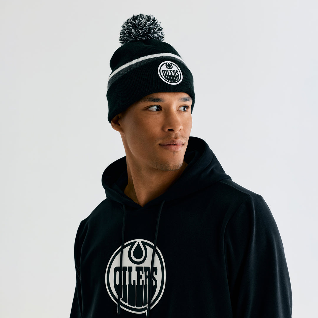 Edmonton Oilers Bomber Black Base Knit Toque
