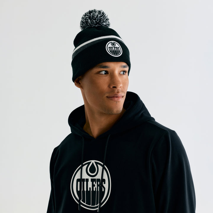 Edmonton Oilers Bomber Black Base Knit Toque