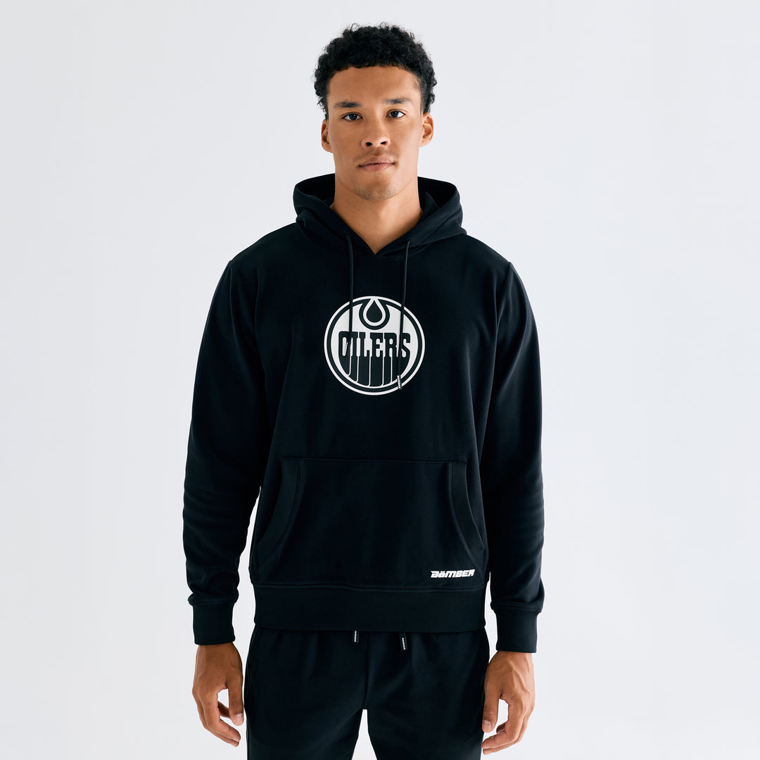 Edmonton Oilers Unisex Bomber Black Emerge Pullover Hoodie