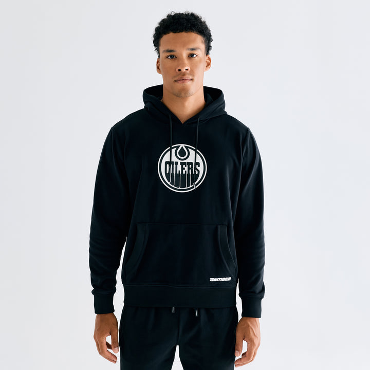 Edmonton Oilers Unisex Bomber Black Emerge Pullover Hoodie