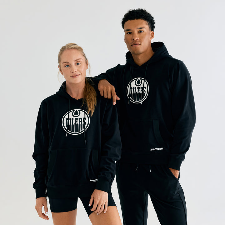 Edmonton Oilers Unisex Bomber Black Emerge Pullover Hoodie