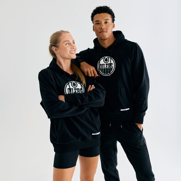 Edmonton Oilers Unisex Bomber Black Emerge Pullover Hoodie